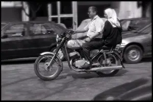 Two on a motor bike Cairo, Egypt