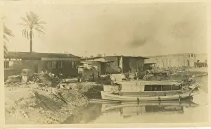 Iraqi Prints: Motor Boat Dry Dock, Basra, Iraq, WW1