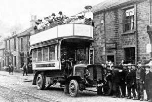 Motor bus in Rawtenstall, early 1900s
