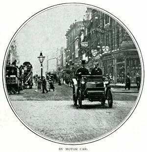 Images Dated 14th August 2019: Motor car in a London street 1900