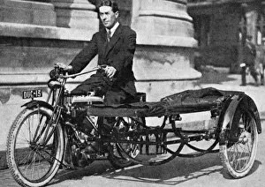 Ambulances Gallery: Motor cycle with side-car ambulance, WW1