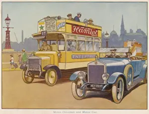 Motor omnibus and motor car