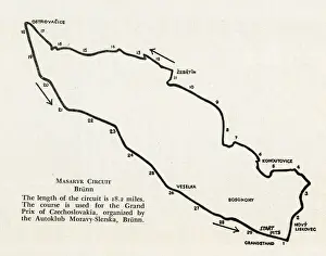 Motor racing circuit track, Masaryk, Brunn, Czechoslovakia
