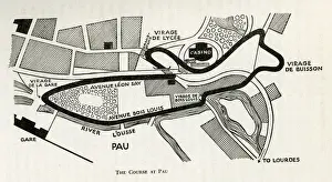 Gare Prints: Motor racing course at Pau, France