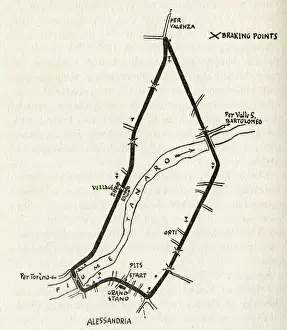 Grandstand Prints: Motor racing track course at Alessandria, Italy