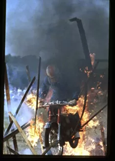 Stunts Collection: Motorbike speeding through flames