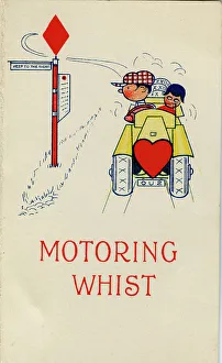 Scorecard Prints: Motoring Whist, playing cards scorecard