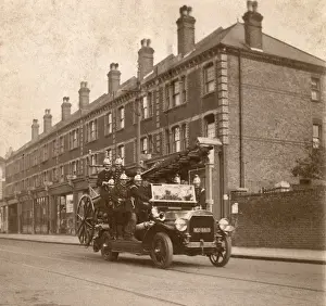 Motorised Prints: Motorised fire vehicle and crew, Twickenham