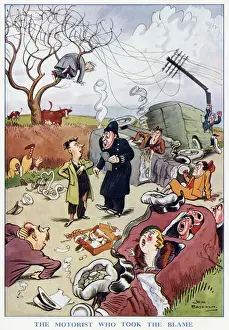 Mess Prints: The motorist who took the blame by H. M. Bateman