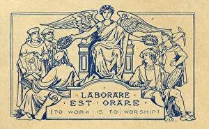 Workman Prints: Motto frontispiece in a bound volume of The British Workman
