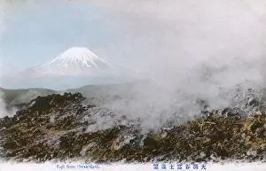 Fuji Prints: Mount Fuji, Japan - View from Owakidani - rising steam