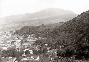 Mount Pelee and St Pierre, Martinique, West Indies, circa 19