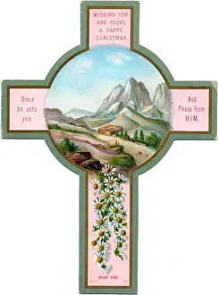 Sinai Prints: Mount Sinai on a cross-shaped Christmas card