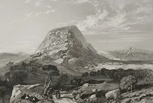 Recorridos Prints: Mount Tabor. Lower Galilee. Engraving by Rouargue