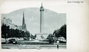 Baltimore Prints: Mount Vernon Place and the Washington Monument, Baltimore