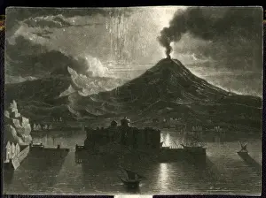 Volcano Prints: Mount Vesuvius erupting