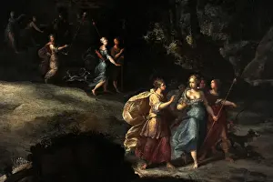 A mountain valley with Diana and her nymphs by Jan Tilens (1