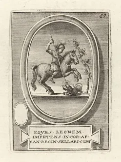 Ridolfino Venuti Prints: A mounted Amazon spearing a lion (or chimera)