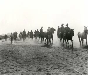 Anzac Gallery: Mounted Anzac troops in the desert near Gaza, WW1