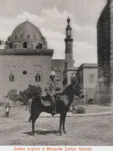 Hassan Prints: Mounted English Cavalry soldier in Cairo