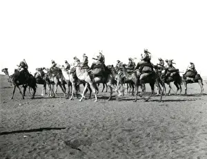 Mounted infantry in the desert, Middle East, WW1