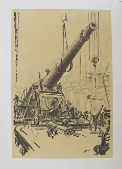 Mounting a Great Gun, Coventry, by Muirhead Bone