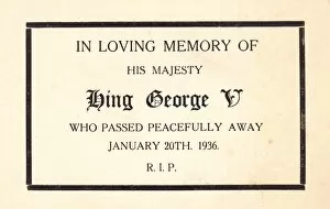 Mourning card, King George V