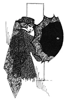 Widows Prints: Mourning fashion with parasol, WW1