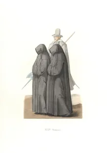 Mourning habits, 17th century, from the funeral Mourning habits, 17th century, from the funeral