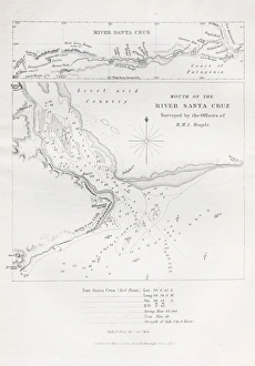 Mouth of the river Santa Cruz, map