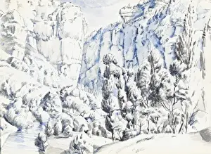 The mouth of a rocky ravine