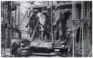 Removed Collection: Moving Famous London Statues to Safety 1941