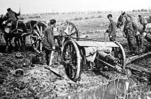 Moving Collection: Moving a gun in the Flanders mud during the First World War
