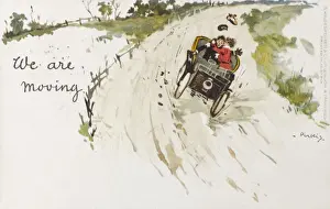 Speeding Prints: We are Moving - Humorous Motoring postcard