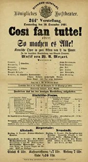 Images Dated 11th July 2018: MOZART, COSI POSTER