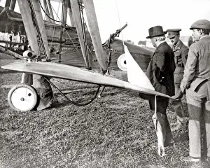 Mr Asquith inspecting a plane, Western Front, WW1