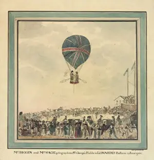 Biggin Prints: Mr Biggin and Mrs Sage in Lunardis balloon