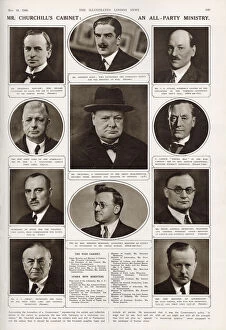 Images Dated 27th October 2020: Mr Churchills cabinet: an all-party ministry. New war cabinet of Winston Churchill