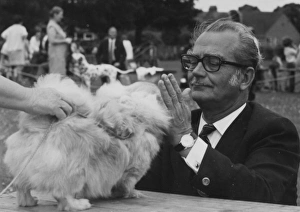 Images Dated 8th March 2017: Mr Curnow judging at the Dog Centre Birthday Show