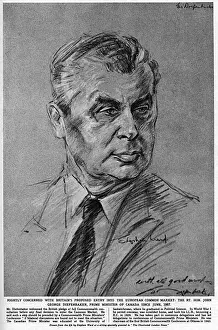 Affair Prints: Mr. Diefenbaker, as sketched by Stephen Ward, 1961