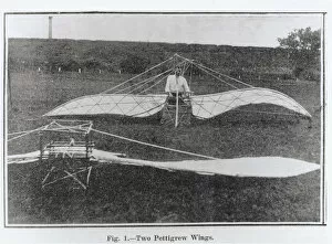Bird Man Gallery: Mr E Wilson with Two Pettigrew Wing Type Ornithopters ?