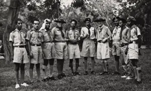 Common Wealth Prints: Mr F. Morgan with Scouts in Aden