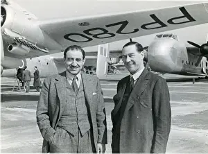 Marsh Prints: Mr Marsh, Handley Page test pilot (?), left, and Arthur?