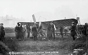 Air Plane Collection: Mr Morrison and his aeroplane on Hove Lawns