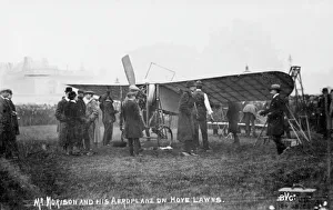Lawn Gallery: Mr Morrison and his aeroplane on Hove Lawns