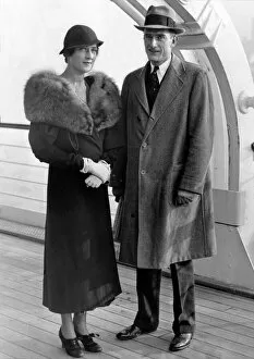 Return Collection: Mr & Mrs John D. Rockefeller 3rd return from Honeymoon