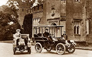 Mr and Mrs Perkins with De Dion and Gladiator veteran cars
