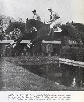 Mr R. A. Holbechs Paladin clearing the water jump in the Somerset Steeplechase