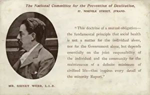 Wrote Prints: Mr Sidney Webb later 1st Baron Passfield - British socialist