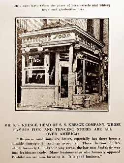 Mr. ss Kresge prohibition message, probably 1920s